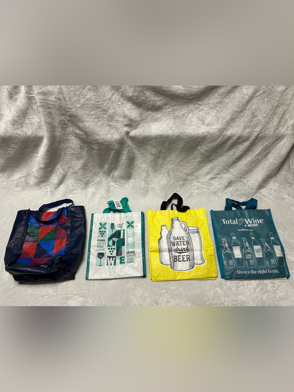4 small grocery shopping reusable tote bags